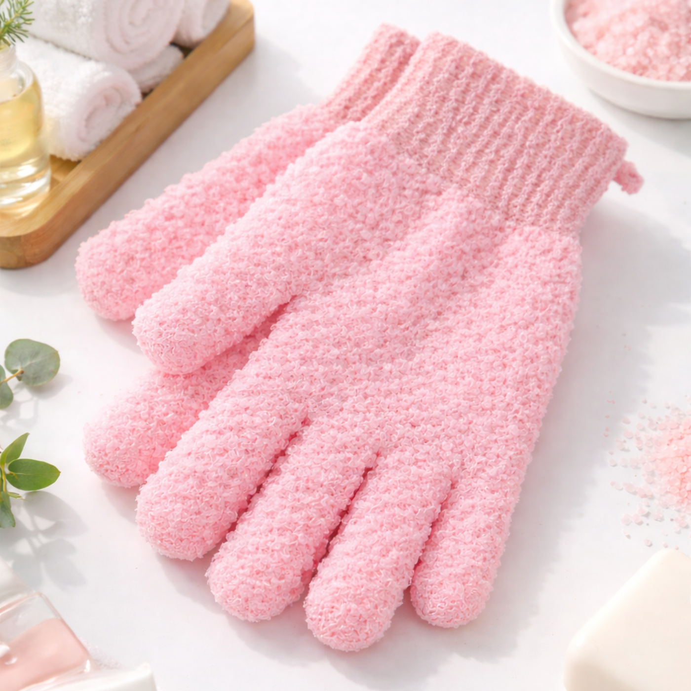 La paire de gants exfoliants